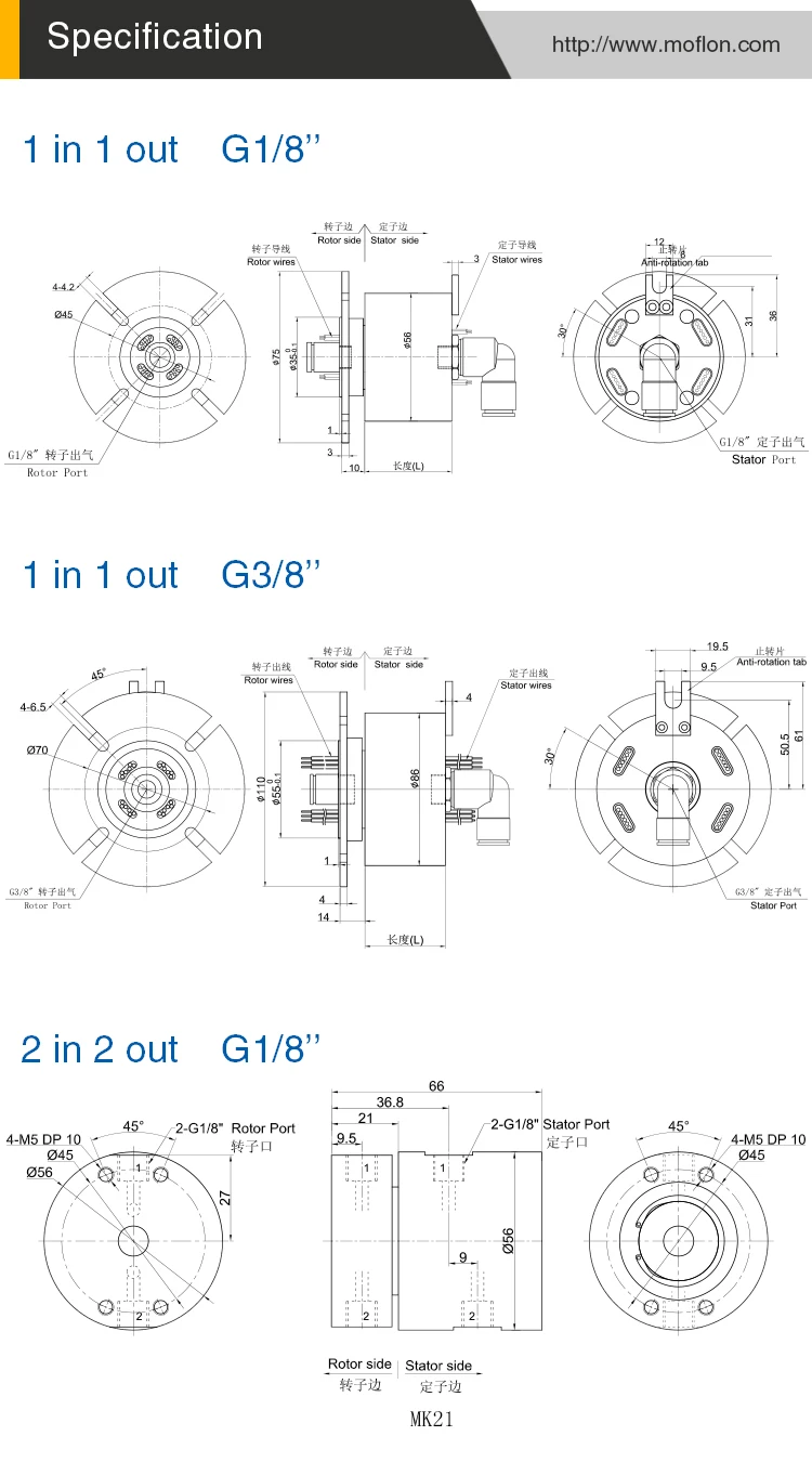 MK последовательный Вращающийся шарнир с G1/2 "/3/8" кольцо пневмоклинья