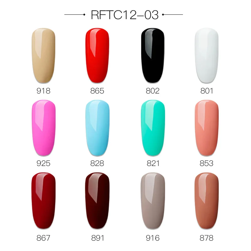 RFTC12-03 ROSALIND Гель-лак для ногтей набор 12 шт./компл. Радужный блестящий гель маникюрный набор блестящий набор для акриловых ногтей лак все для маникюра - Цвет: RFTC12-03