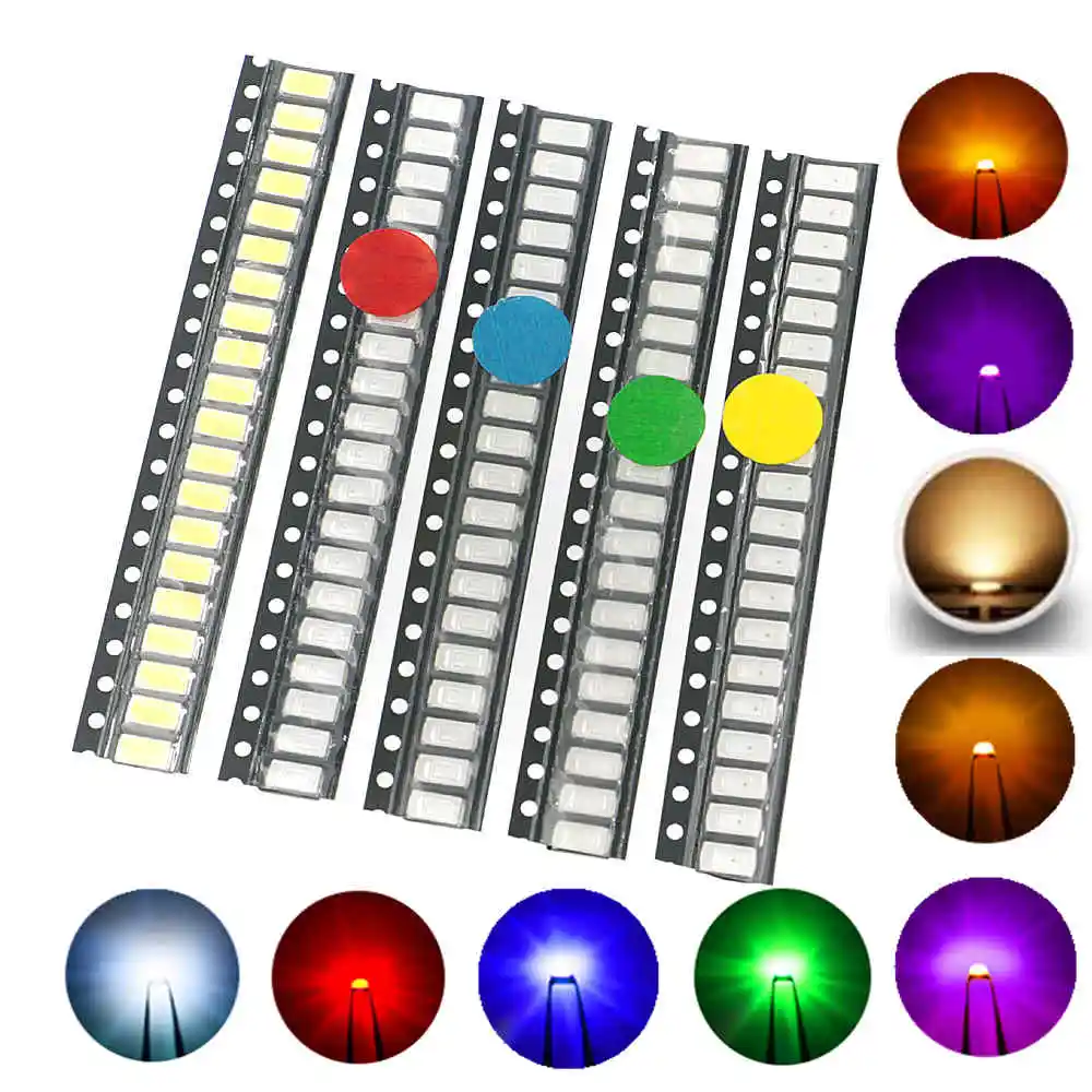 100 pces smd 5730 (5630) diodo emissor de luz chip lâmpada quente branco fresco vermelho verde azul amarelo laranja rosa contas de luz