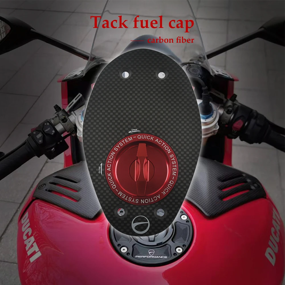 

Carbon Fiber Motorcycle Accessories Quick Release Key Fuel Tank Gas Oil Cap Cover for DUCATI PAUL SMART 1000LE 2020