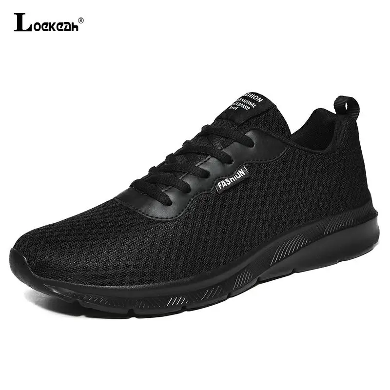 Мужские легкие дышащие сетчатые кроссовки на шнуровке модные уличные спортивные