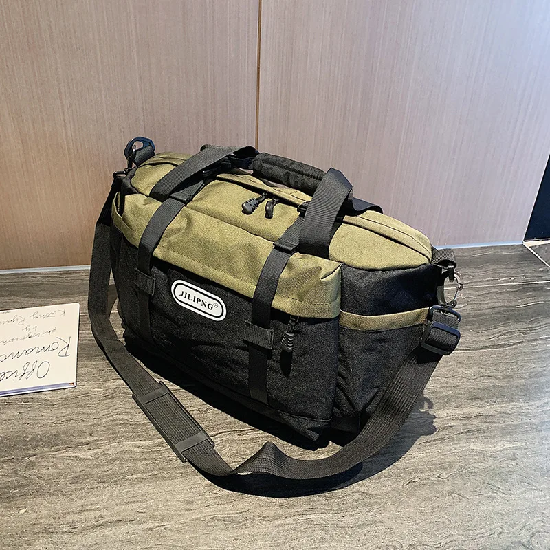 New Coloured Large Capacity Canvas Travel Bag Fitness Bag Business Yoga Bag Handbag Shoulder Bag - Цвет: Армейский зеленый