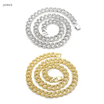 

Hip Hop Jewelry Gold Iced CZ Miami Cuban Link Chain Necklace Bracelet
