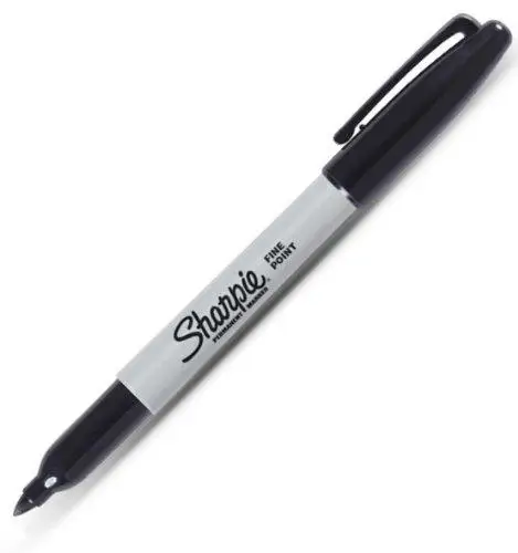 1 Pcs Sharpie Fine Point Round Toe Black Ink Permanent Marker for Paper Plastic Metal Glass for Office Industrial Paint Writing