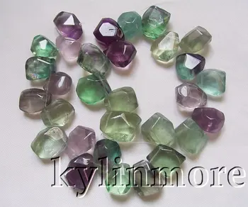 

16x22mm Purple Fluorite Faceted Teardrop Strand Beads 15''