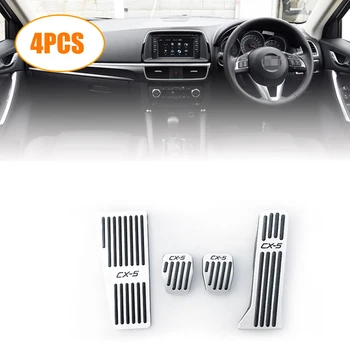 

4Pcs Auto Brake Pedal Set Pedal Cover for Mazda CX-5 13-19 Car Accelerator Non Slip