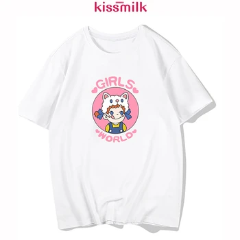 

KISSMILK 2020 Spring And Summer New Fashion Wild Korean Student Ins Short Sleeves T-shirt Plus Size Women's Clothing