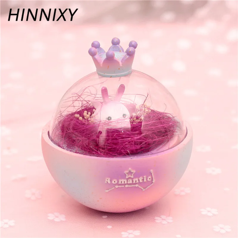 Hinnixy смолы кролик Ночной светильник с розовой короной лампы Настольная лампа декоративные домашние детские игрушки Творческий стакан прикроватный светильник Инж