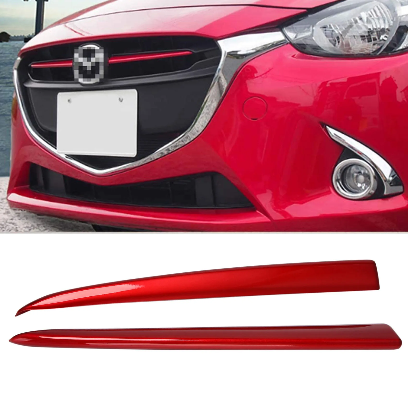 Передняя решетка автомобиля гриля отделка молдинг для Mazda 2 Demio 2015-2017 DJ DL Mazda2