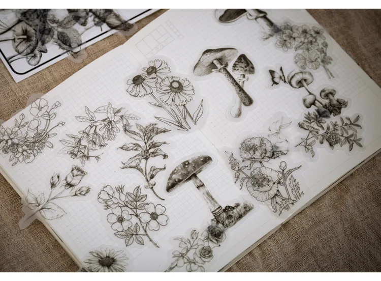 50 шт. винтажные наклейки "растения" Kawaii Bird Канцелярские Стикеры s стикер на клейкой основе для детей декор Скрапбукинг дневник принадлежности для альбома