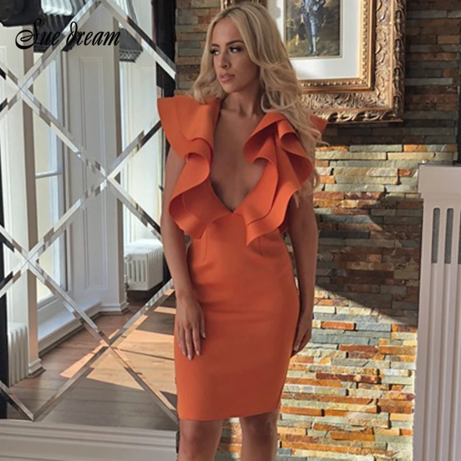 Платье без рукавов с оборками сексуальное нижнее белье глубоким v образным