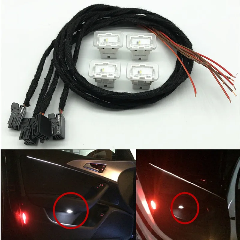 Pour Audi A4 A1 A3 A6 A5 A7 A8 Q3 Q5 Q7 TT S3 S6 lumières de porte de voiture Logo projecteur porte de voiture bienvenue Logo projecteur lumières