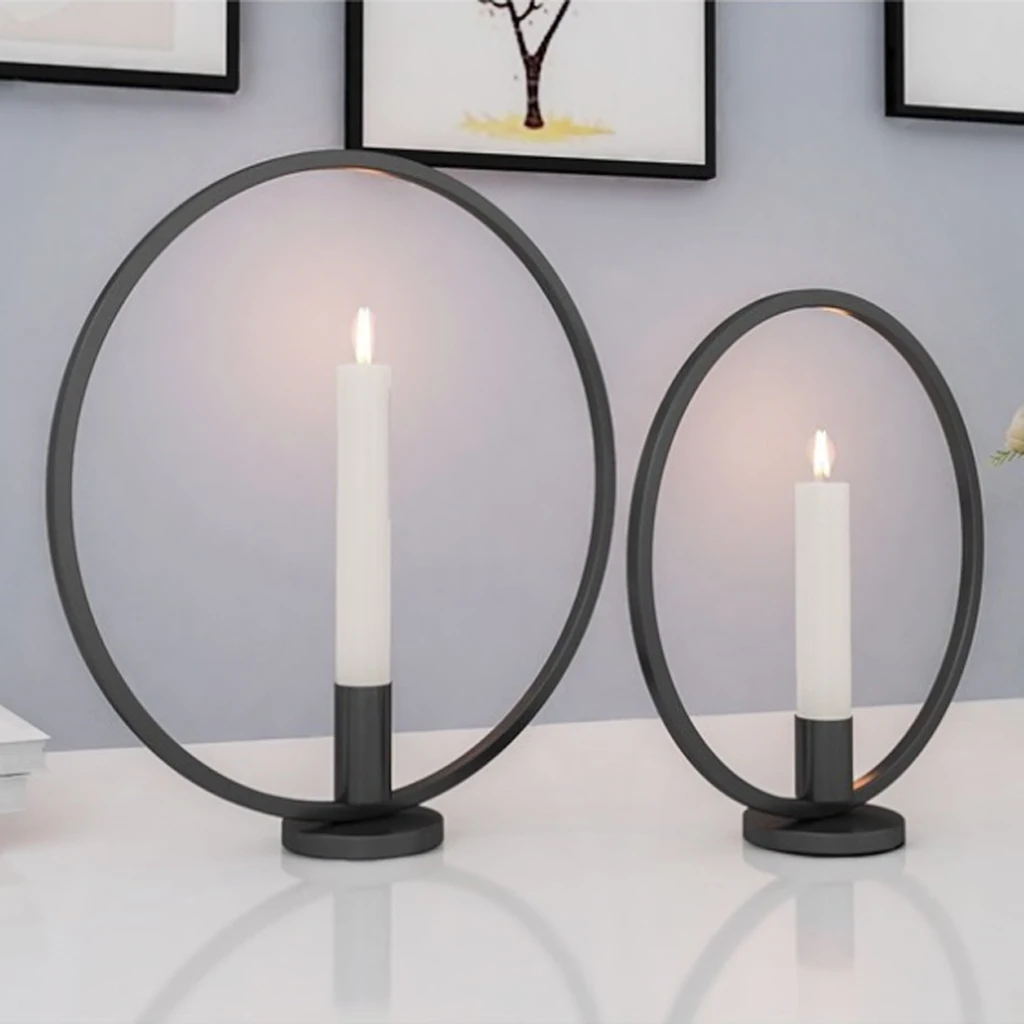 

Candle Ring Holder Ring Shape Metal Iron Decorative Candlestick for Party Wedding Dining Centerpiece Table Ornaments Home Decor