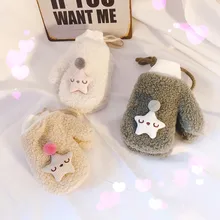 Теплые плотные вязаные варежки для маленьких мальчиков и девочек с рисунком из мультфильма «Звезда»; милые модные детские перчатки