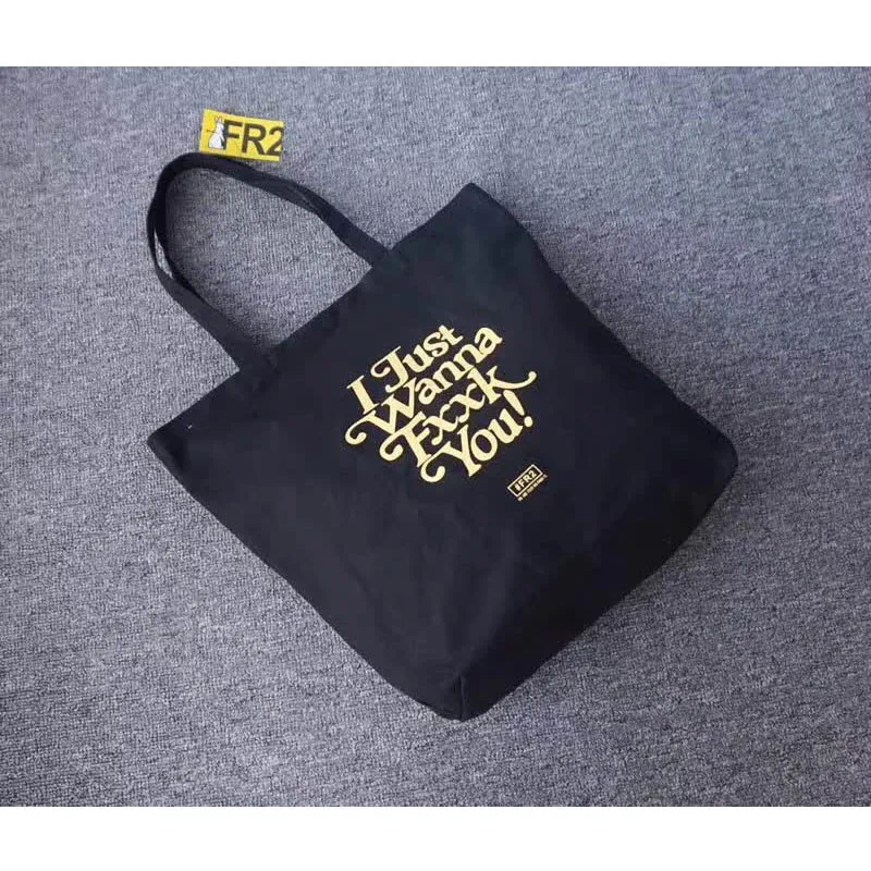 

#FR2 RABBITS Shopping Bags 2019 Men Women Unisex Canvas Black FR2 Bag