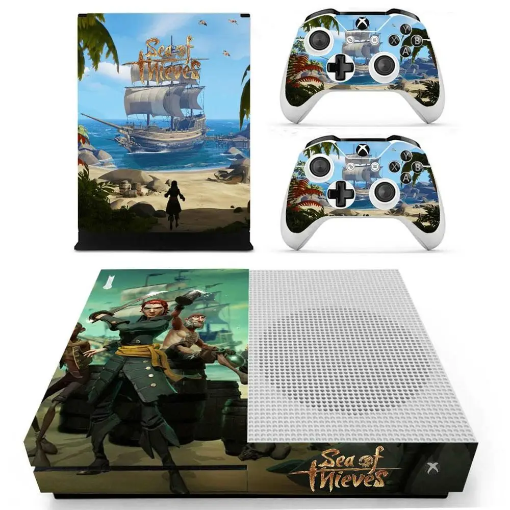 YS-xboxoneS-1219 Морские воры наклейки s для Xbox One S виниловые наклейки на кожу наклейки Pegatinas для Xbox one тонкая консоль и два контроллера шкуры - Цвет: YS-xboxoneS-1219