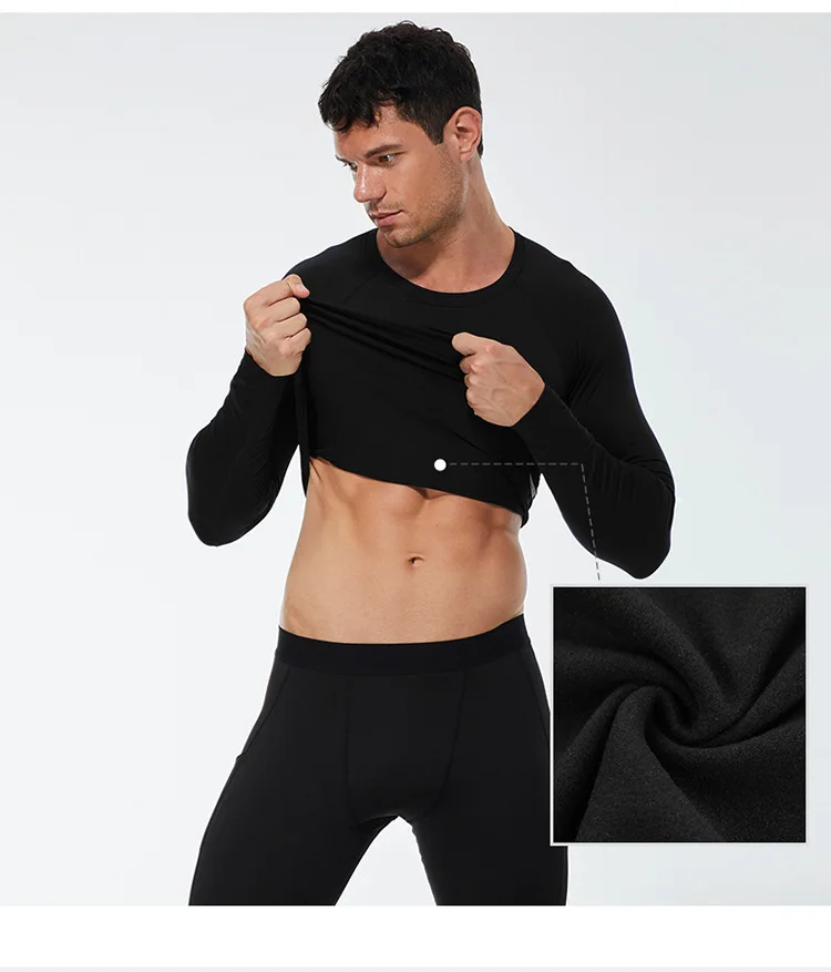 Fanceey New Thermal Underwear Sets Men Winter Long Sleeve Thermo Underwear Compression Fleece Sweat Male Motion Clothing warm long johns