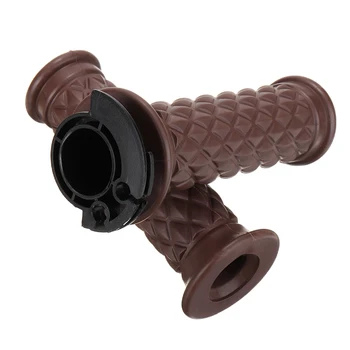 

Hot New 1 Pair Retro Motorcycle Brown Grid Style Handlebar Hand Grip for Cafe Racer Bobber Clubman Custom 7/8 inch Handle Bar