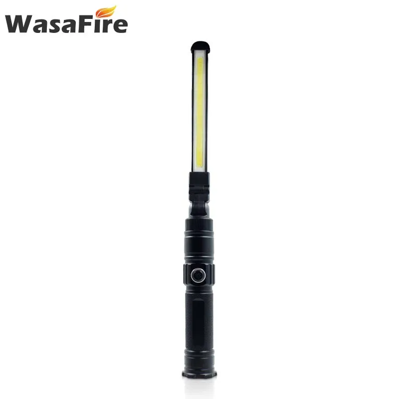 Lâmpada para Acampamento à Prova Dwaterproof Luz de Trabalho Água Lanterna Dobrável Magetic Lanternas Girar Usb Recarregável 5 Modos Tocha Cob Led 9 Luzes e Iluminação