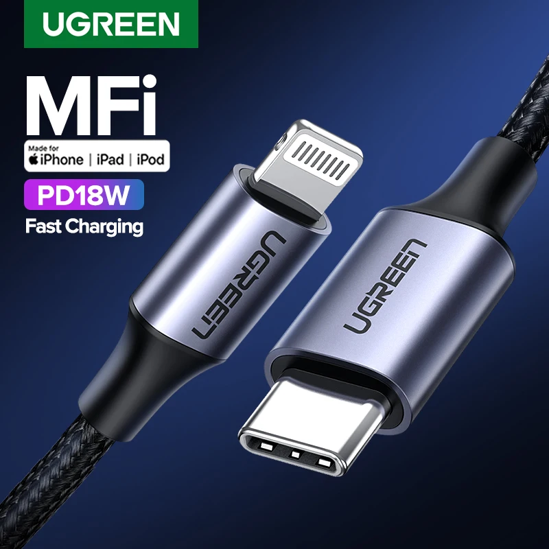Зарядный кабель Ugreen MFI с usb c на lightning для iPhone 11 pro max xs xr 8 7 6s plus 5 se устройство быстрой