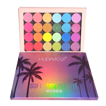 

24 Color Hawaii Color Eye Shadow Palette Highlight Earth Color Eyeshadow Glitter Pearl Matte Eye Shadows Makeup Eyeshadows TSLM2