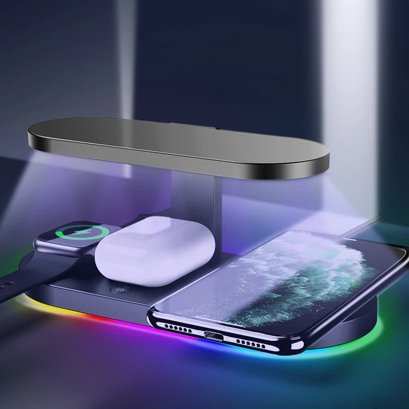 Беспроводное зарядное устройство 15 Вт Qi для Iphone XS 7 8 11 Plus быстрая зарядка Apple Watch 5 4
