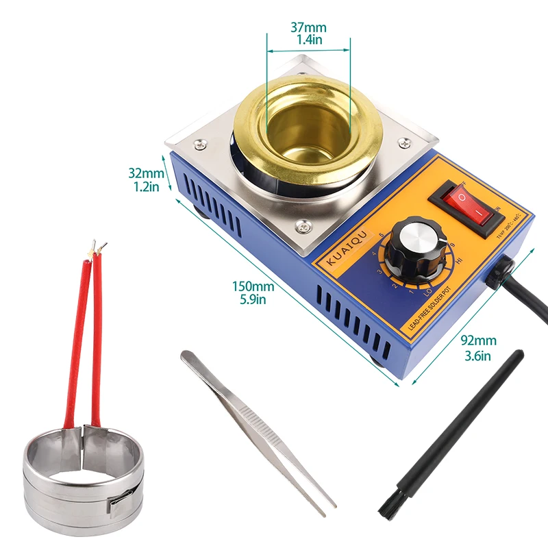 electric solder 300W Portable Solder Pot Tin Melting Furnace Handheld Adjustable Temperature Control Desoldering Bath Tool 200-480 Celsius soldering irons & stations Welding Equipment