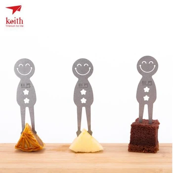 

Keith Titanium Fruit Fork Fruit Stick Tableware Fruit Picks Skewers Sticks Party Dessert Utensil Food Fork Portable Mi1320