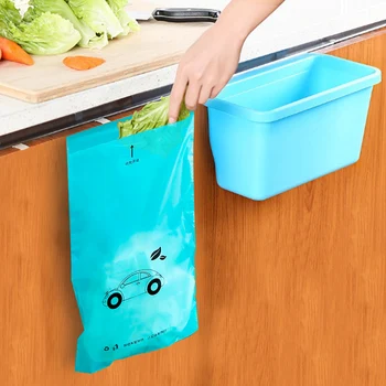 

5pc Disposable Self-Adhesive Car Biodegradable Trash Rubbish Holder Garbage Storage Bag For Auto Vehicle Office Kitchen