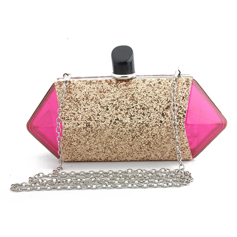 

Caker Brand 2020 Women Shinning Red Green Pink Acrylic Handbag High Quality Shoulder Bags Wholesale