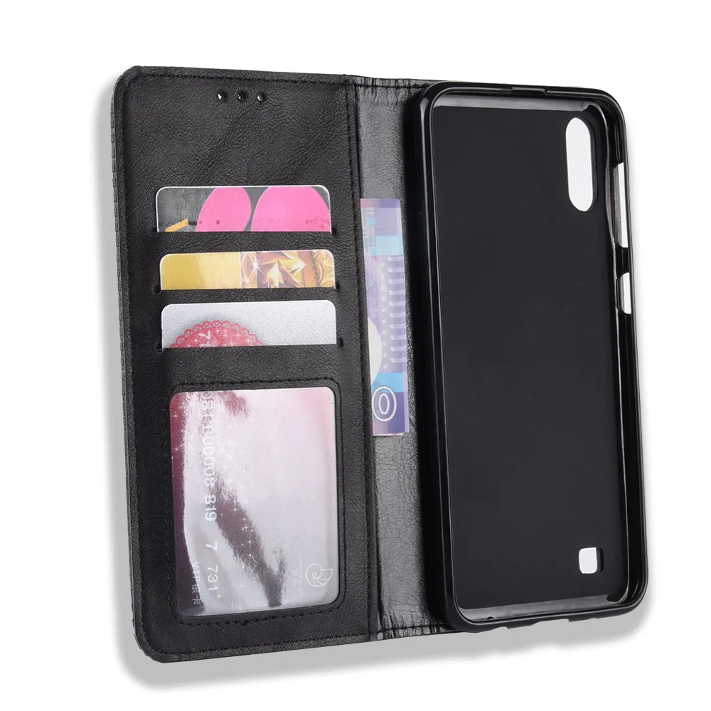 Магнитный винтажный кожаный чехол Премиум Coque для samsung Galaxy A10 A105FD SM-A105FD чехол 6,2 дюймов флип фривольный анти осенний чехол