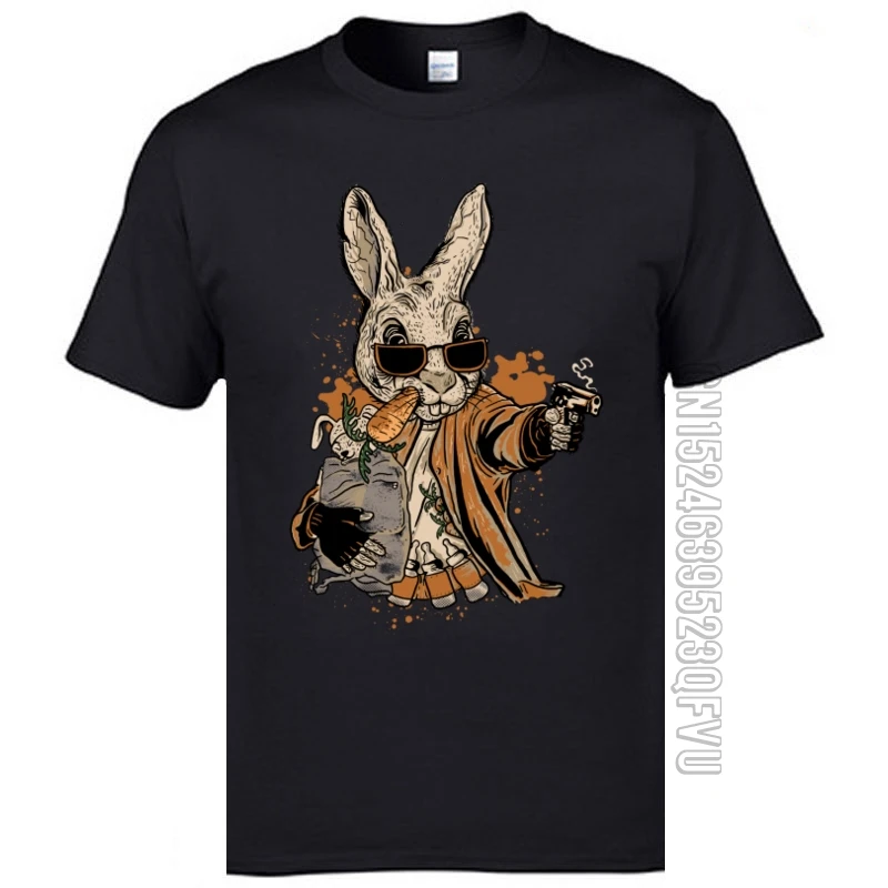 

Redneck Rabbit Robbery Funny T Shirt 100% Cotton Crew Neck Top T-shirts Short Sleeve Camiseta Freemason Hanukkah Men's Tshirt