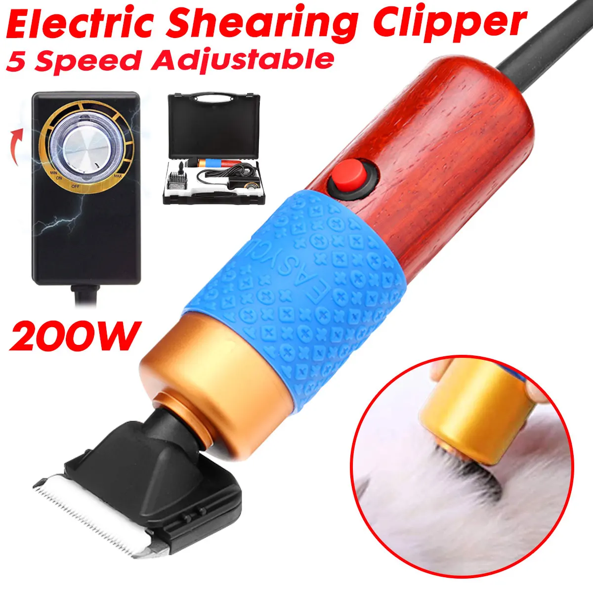 200W 6000rpm 5 Speed Electric Shearing Horse Dog Sheep Shear Animal Pet Grooming Clipper Trimmer Hair Cutter | Инструменты