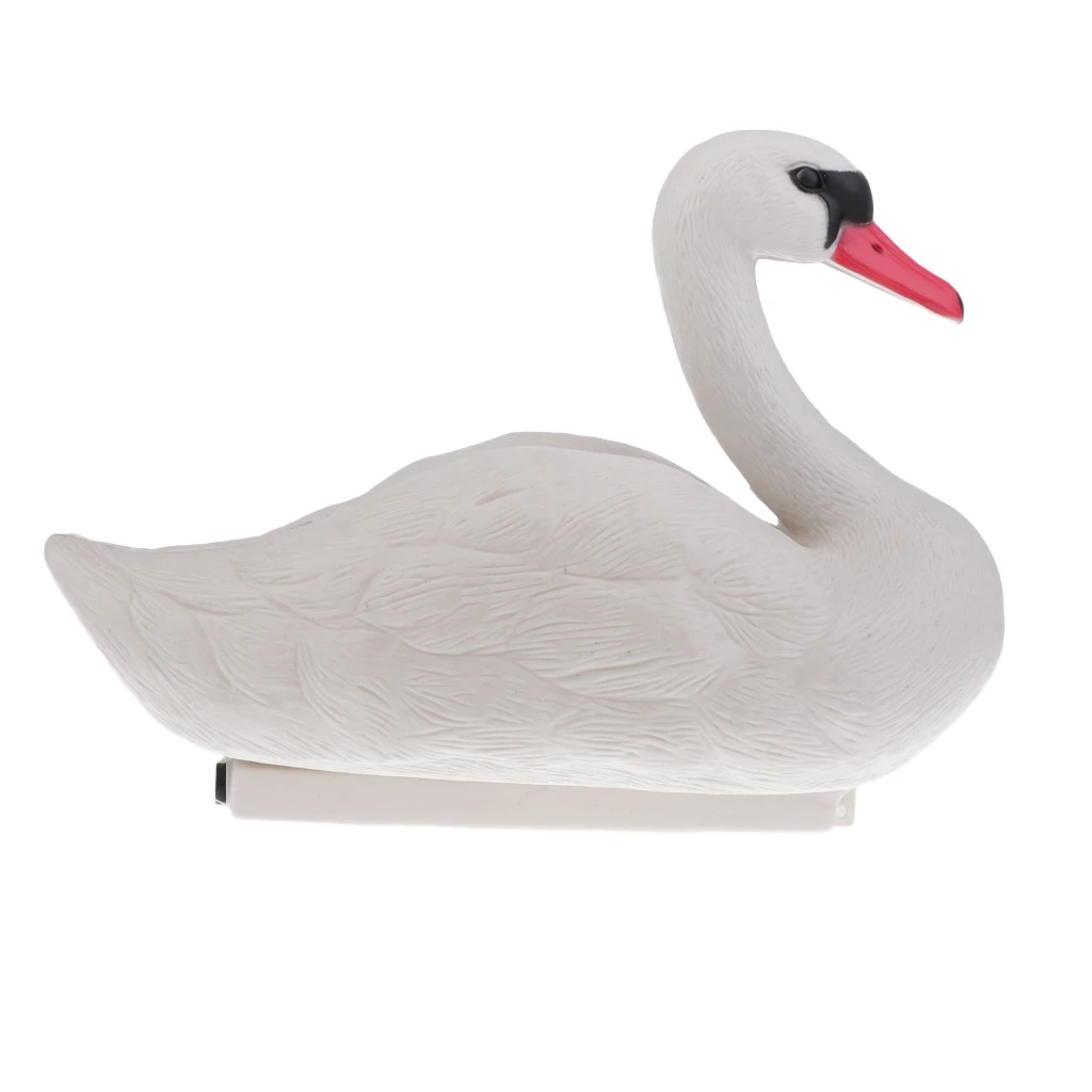 Realistic White Floating Swan Decoy for Hunting Fishing - Garden Ornament Lake Pond Decors Pest Scarer Scarecrow