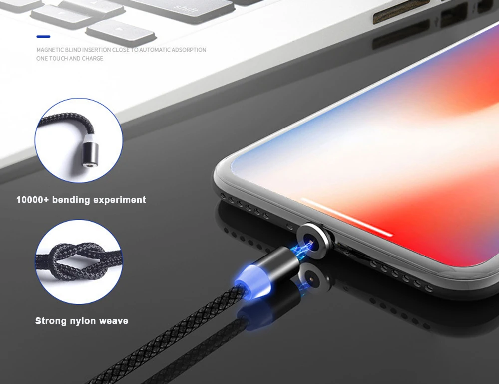 3 в 1 Магнитный usb Мобильный кабель для зарядки телефона 8Pin micro type-c USB кабель магнитный быстрое зарядное устройство магнитный usb зарядный кабель