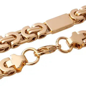 

8MM Fashion Gold Byzantine Chains Necklaces For Men Women 316L Stainless Steel Men's Jewelry Handmade Necklaces Jewelry Gifts