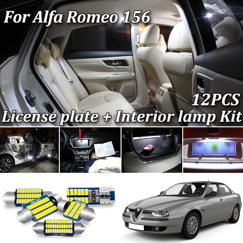 12 шт. светодиодные лампы Canbus для Alfa Romeo 156 (932 светодиодный 1998-2005 | Автомобили и