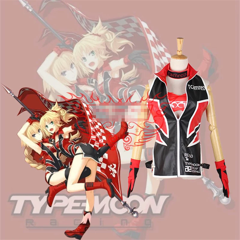 

Anime Cosplay Fate/Apocrypha FGO Cosplay Costumes FA Jeanne d'Arc Mordred Racing Suit Racing Jacket A