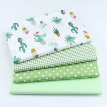 

Cactus Green Color Print Cotton Twill Fabric Patchwork Textile Cotton Fabric DIY Sewing Quilted Baby Pajamas Bedding Material