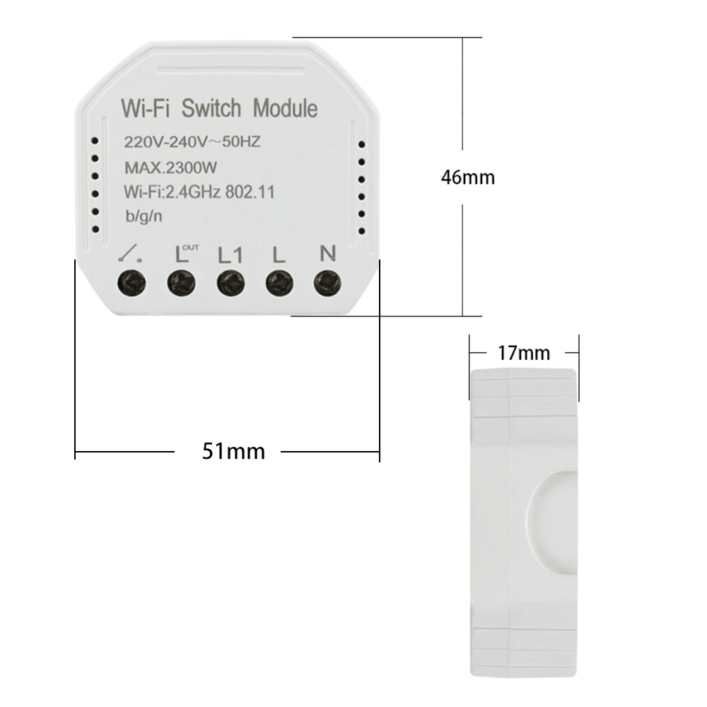 Интеллектуальный переключатель Wi Fi модуль 220 240V 2300W Управление Таймер светильник