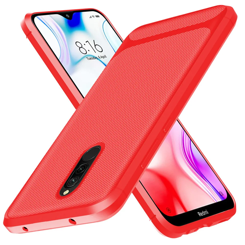 Мягкий силиконовый чехол для телефона Xiaomi Redmi 8A противоударный чехол для Xiaomi Redmi 8 защитный ТПУ чехол - Цвет: Красный