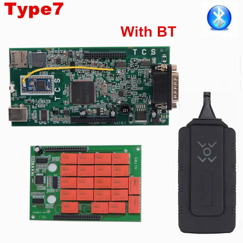 A+ качество OBDIICAT TCS Pro Красный V3.0 реле Ник,1 OBD2 Bluetooth автомобили/грузовики OBD2 диагностический инструмент считыватель кодеров как MVD - Цвет: Type7 W0W TCS BT
