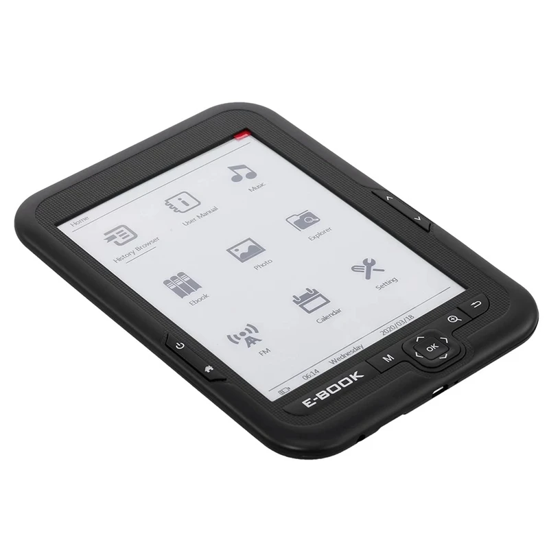 BK 6006 Portable E Book Reader 8GB E Ink 6 Inch Multifunction EReader 800X600 High Resolution Display Sn 300DPI