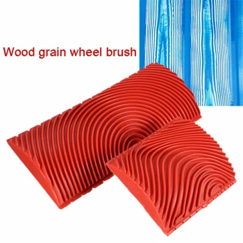 

2pcs Rubber Simulating Wood Grainer Drawing Scraping Cylinder Printing DIY Painting Tool Painting Effects For Wall Decoration