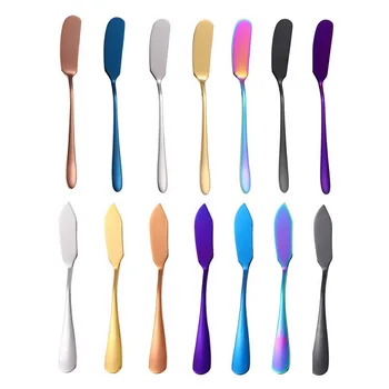 

304 Stainless Steel Butter Knife Jam Knife Dessert Jam Applicator Rose Gold Knife Western Tableware Breakfast Tool