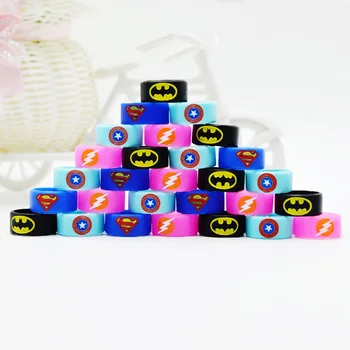 

20pcs Superman Batman Captain America Flash Silicone Vape Band Engraved Logo Silicon Beauty Decorative Ring 20mm *10mm for Tank