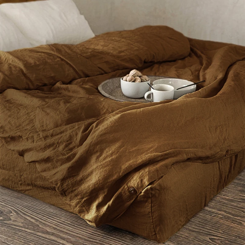 Elastic Bed Sheets Sets for Double Beds, 100% Pure Linen, Mattress Cover, Single, Queen, King Size Bed Sheet with Pillowcase 4