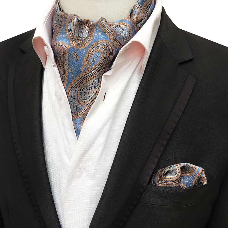  Floral Cravat Towel mens ties for men Neck tie Mariage ascot Pocket Handkerchief Gift Party Dot bri