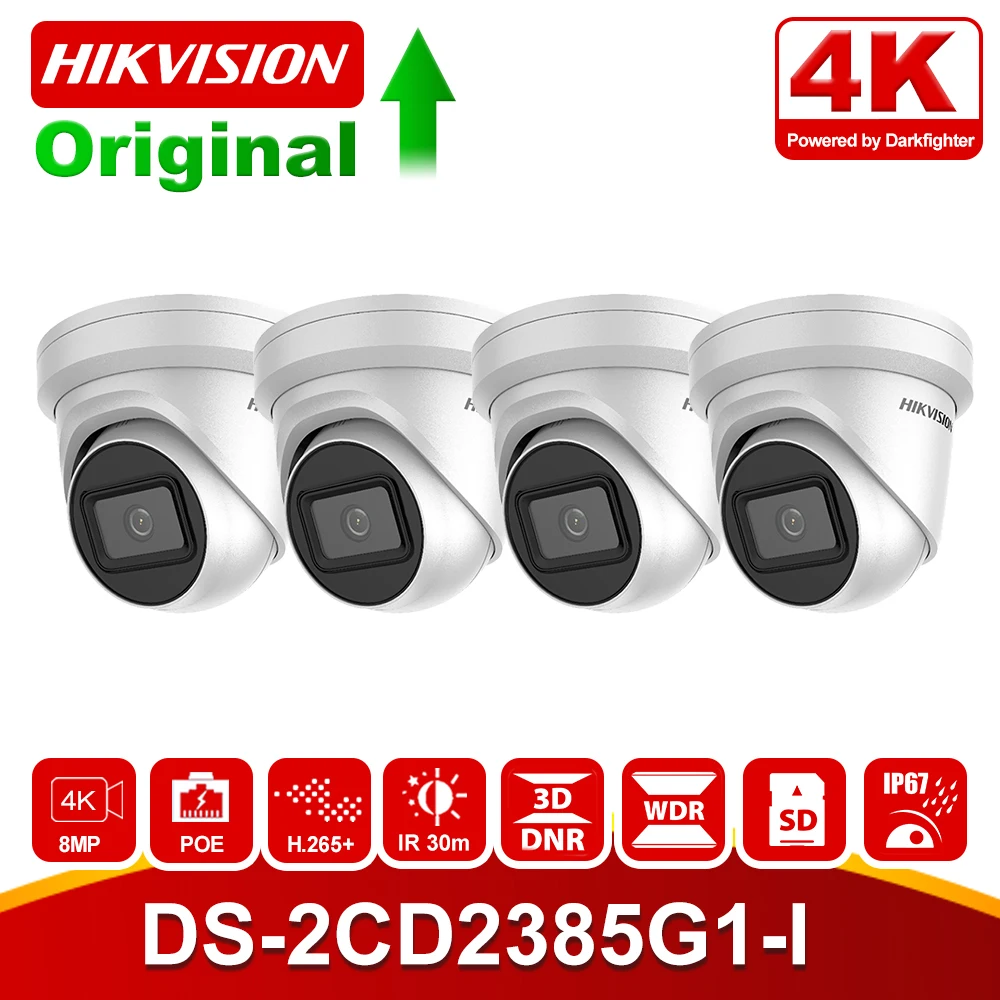 4 шт./лот Оригинал Hikvision 8MP PoE IP камера DS-2CD2385G1-I Oudoor CCTV к ИК сети револьверная Micro SD