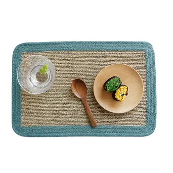 

3 Colors Environmental Coasters Natural Jute Straw Placemat Japanese Popular Mat High Temperature Anti-Slip Small Tablecloths
